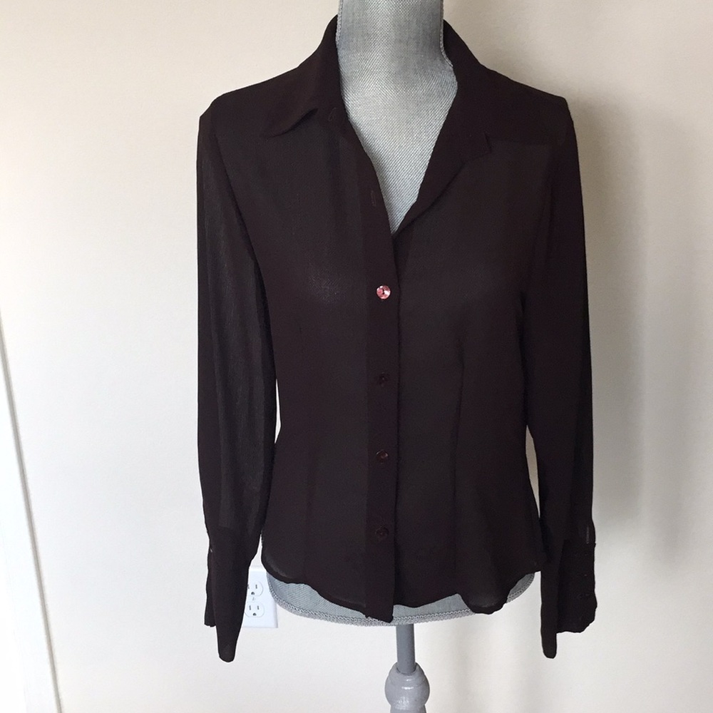 Pinoducci brown bottom down shirt